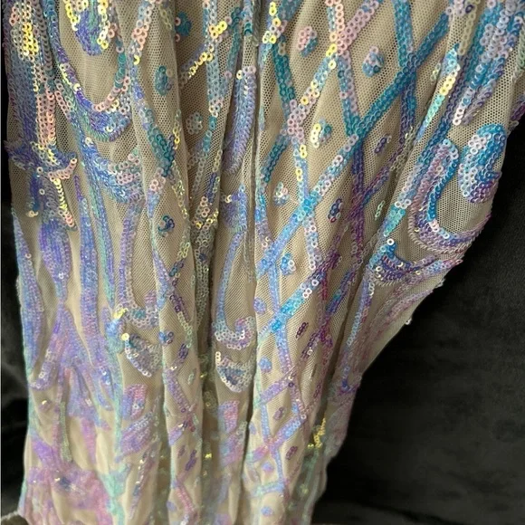 Windsor Tan Holographic Prom Dress - Picture 6 of 6